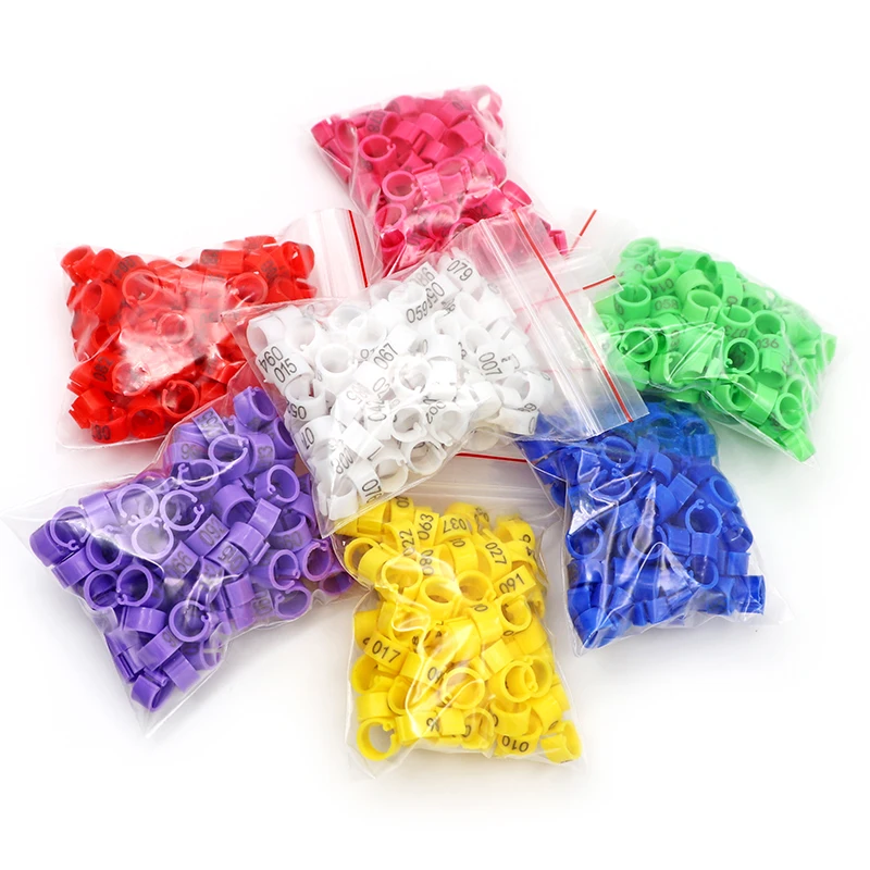 100 Uds. Anillo para pies de pájaros, anillos de Clip de plástico para pájaros, palomas, codorniz, anillo para pies, transportador de animales de granja, accesorios para palomas, suministros para pájaros - imagen 5