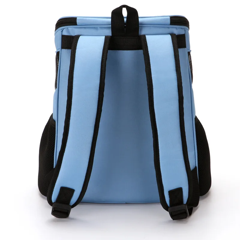 Mochila de malla portátil para mascotas, bolsa de transporte plegable para perros y gatos, Transportín de viaje al aire libre, negro, azul, rojo, con cremallera, suministros para mascotas - imagen 4