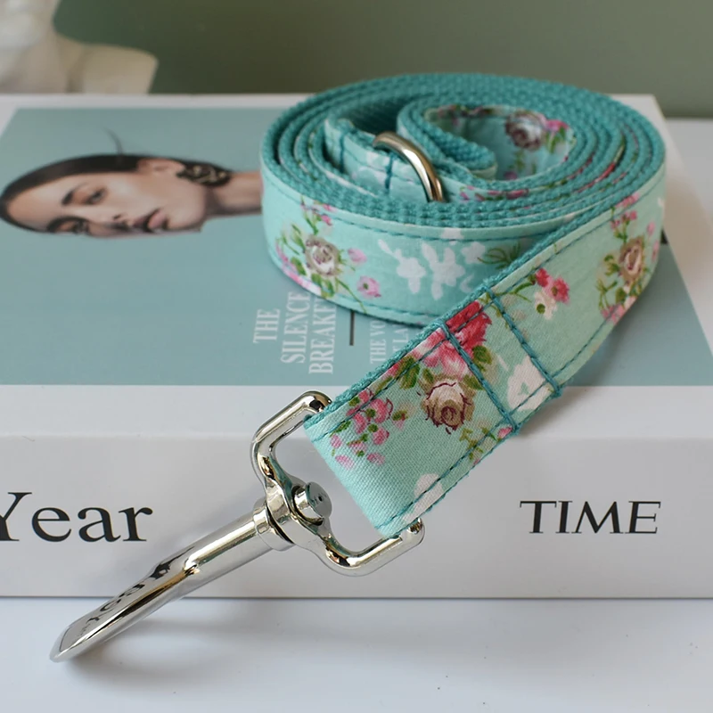 Collar de perro ajustable para mascotas, Collar de cuello con hebilla de cinta suave mediana y grande, diseño de flores para niñas, perros, flores 08 - imagen 4