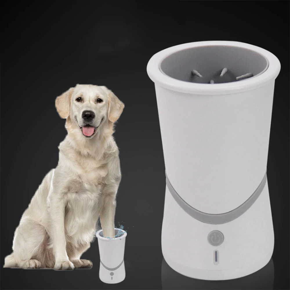 Limpiador automático de patas de mascotas, taza eléctrica para lavado de pies de perros y gatos, cepillo masajeador, herramienta de limpieza portátil recargable por USB para mascotas