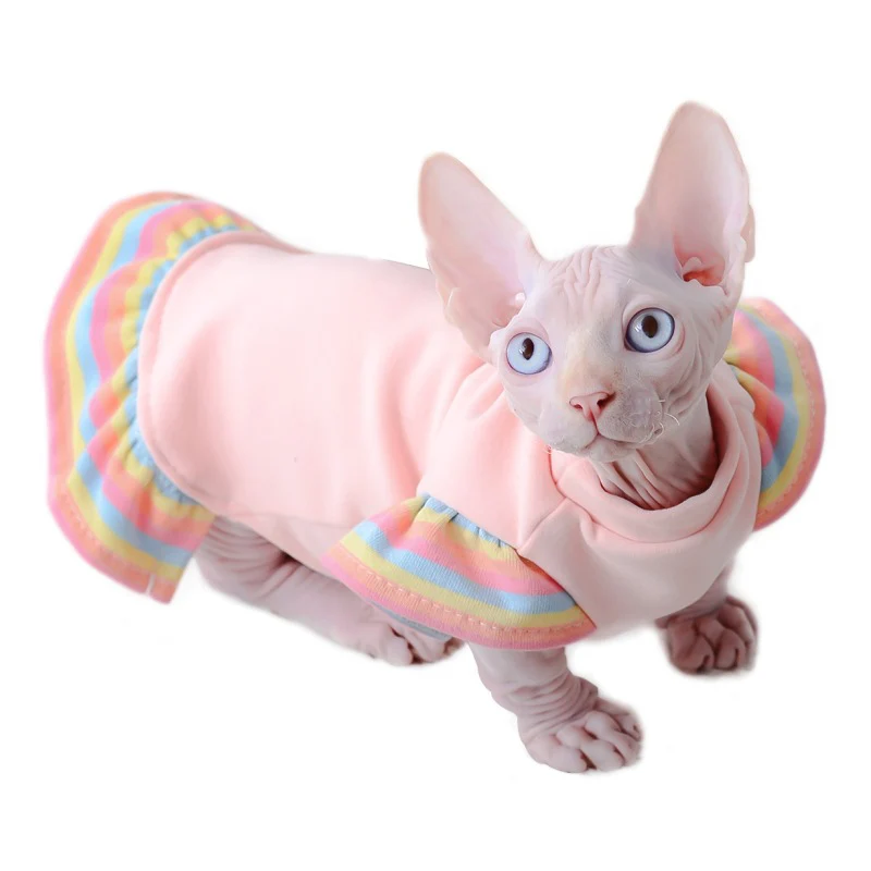 Ropa cálida de invierno para gatos, sudaderas con capucha de algodón suaves para gatos, disfraces de gatos sin pelo, jersey, vestido de gatito esfinge, chaqueta para gatos - imagen 5