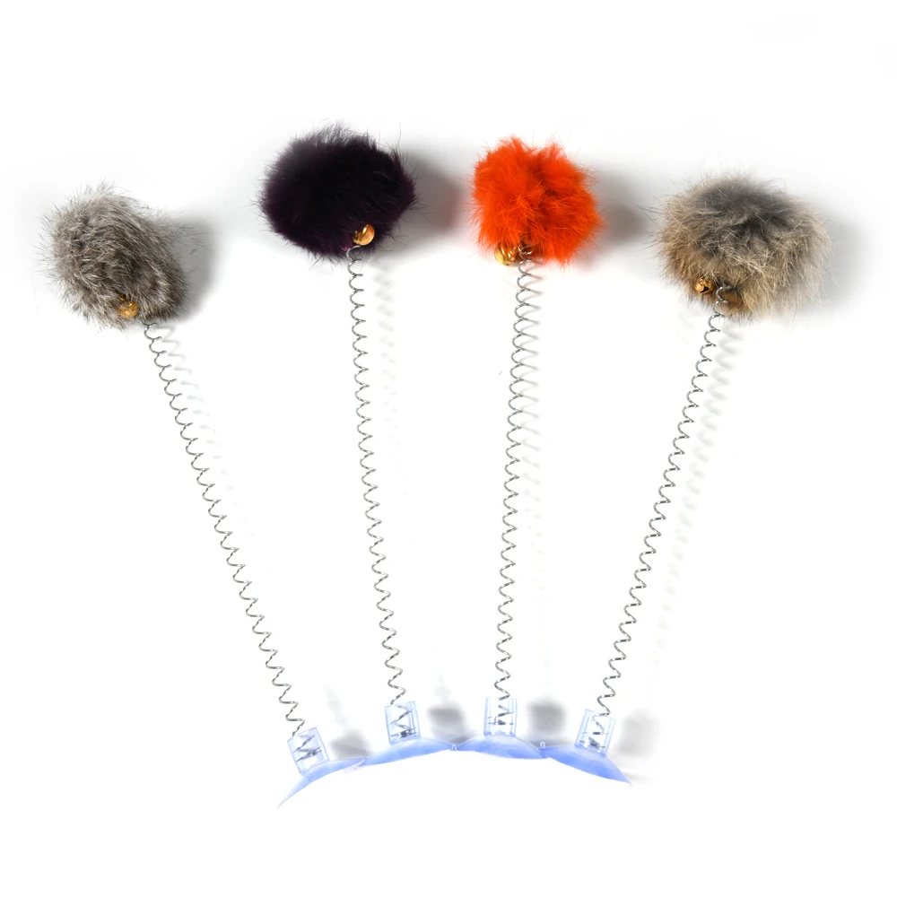 Juguete interactivo de felpa para gatos, varita de primavera para gatitos, bola con campana de ventosa, suministros para mascotas, accesorios para mascotas, 1 unidad - imagen 5