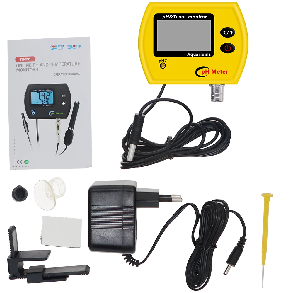 Probador de calidad del agua de PH-991, medidor de PH Digital, Detector de temperatura en línea, Monitor de PH y temperatura, Analizador de PH de agua para piscina, acuario, hidropónico - imagen 4