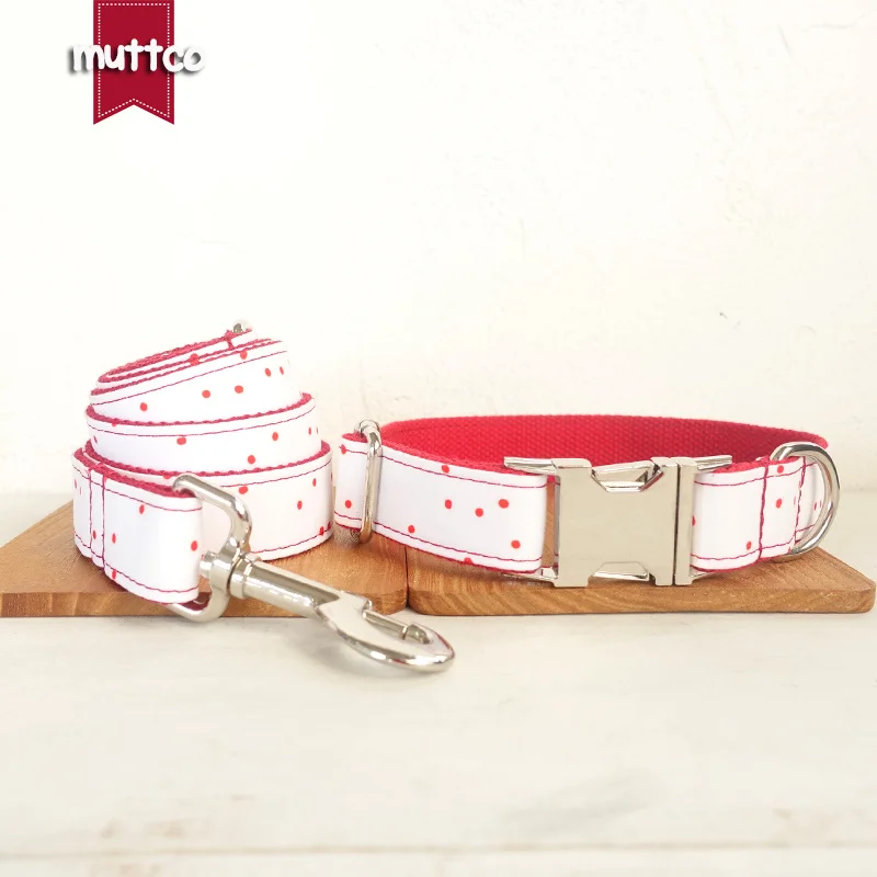 MUTTCO vende al por menor collar de perro de diseño propio THE RED INK hecho a mano de poliéster satinado y nailon 5 tamaños collar de perro UDC093 - imagen 4