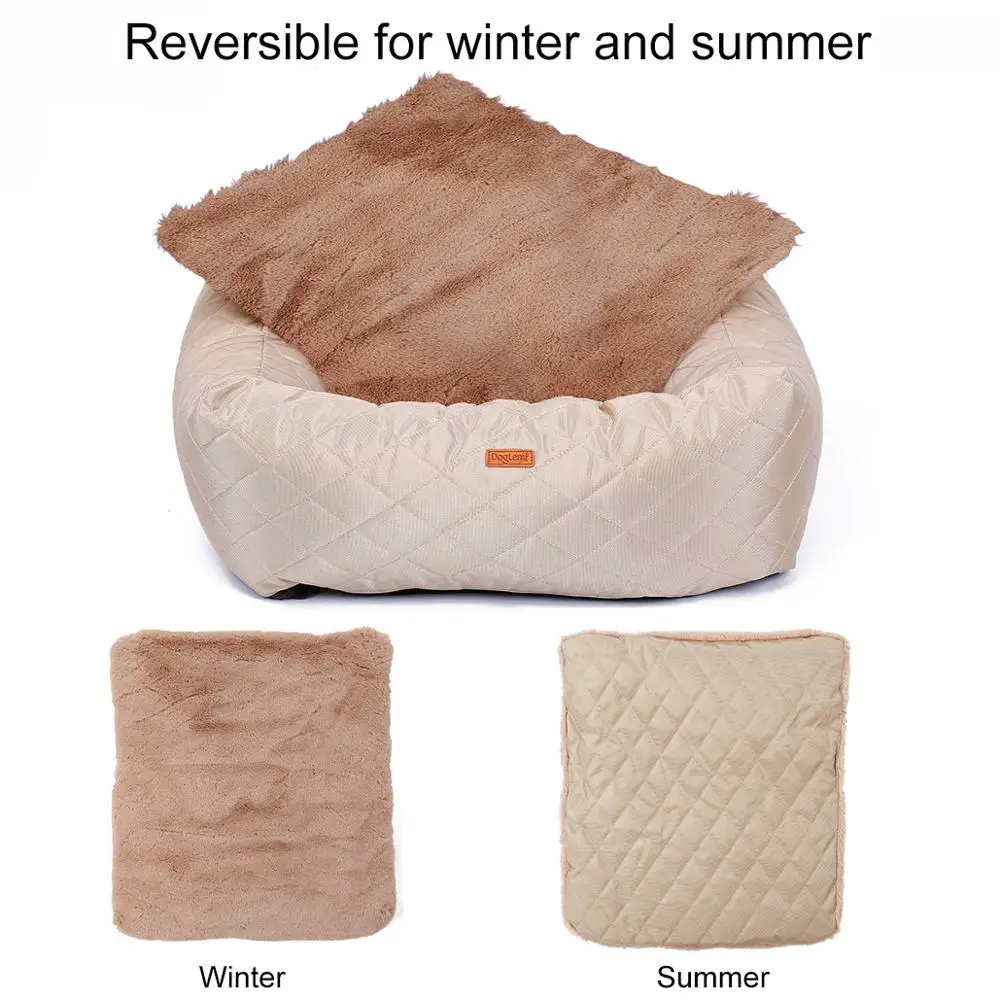 Asiento de coche extraíble para perros, cama de viaje para perros pequeños y medianos, asiento delantero/trasero para interior/coche, portador de mascotas, funda de cama - imagen 4