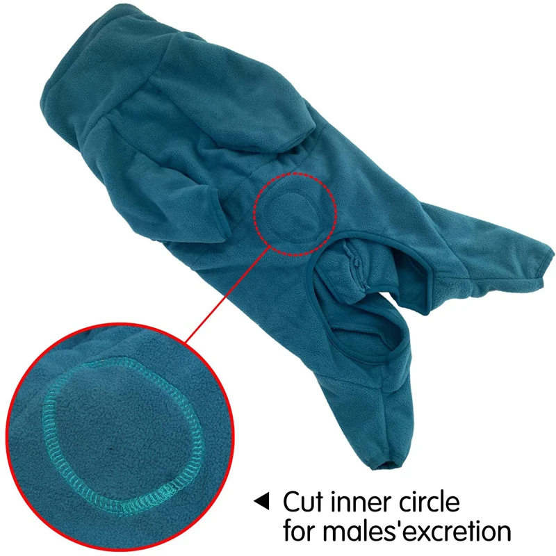 Mono de lana para perros pequeños, medianos y grandes, ropa para perros, monos de cuello alto ajustables para perros Pitbull Galgo, Invierno - imagen 4