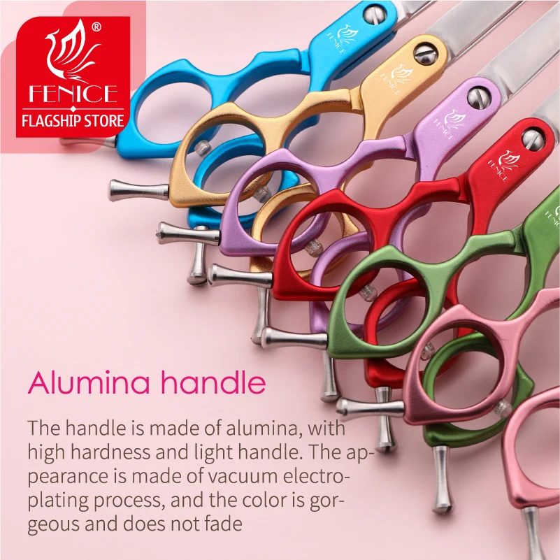 Fenice Professional JP440C y VG10 colorido 6,0 6,5 pulgadas tijeras de aseo curvadas tijeras para mascotas para perros gatos - imagen 5