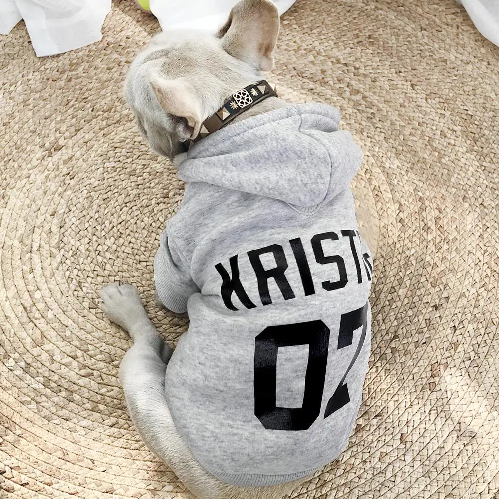 Ropa personalizada para perros y mascotas, ropa de invierno para Bulldog Francés, perros pequeños, Chihuahua, ropa para perro, nombre personalizado No. Sudaderas con capucha - imagen 4