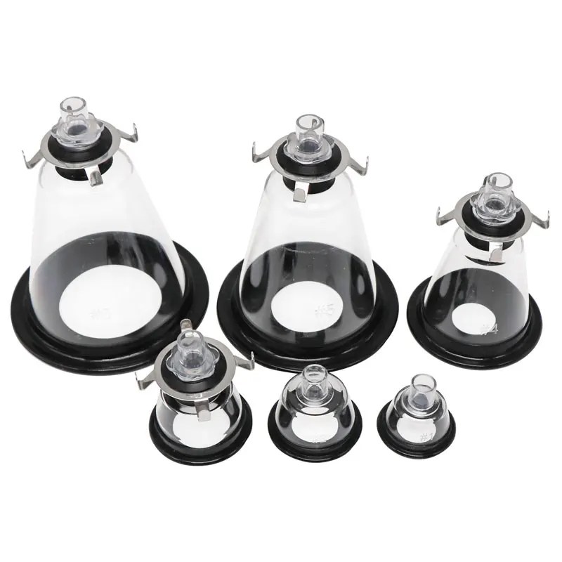 Máscara de anestesia para veterinario, mascarilla de oxígeno con anillo de PP, de acero inoxidable - imagen 5