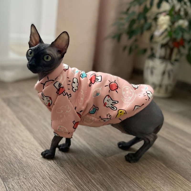 Sudadera con capucha de gato de dibujos animados, suéter para mascotas, ropa para gatos, jerséis Kedi, traje para mascotas, ropa para gatos, Otoño e Invierno - imagen 5