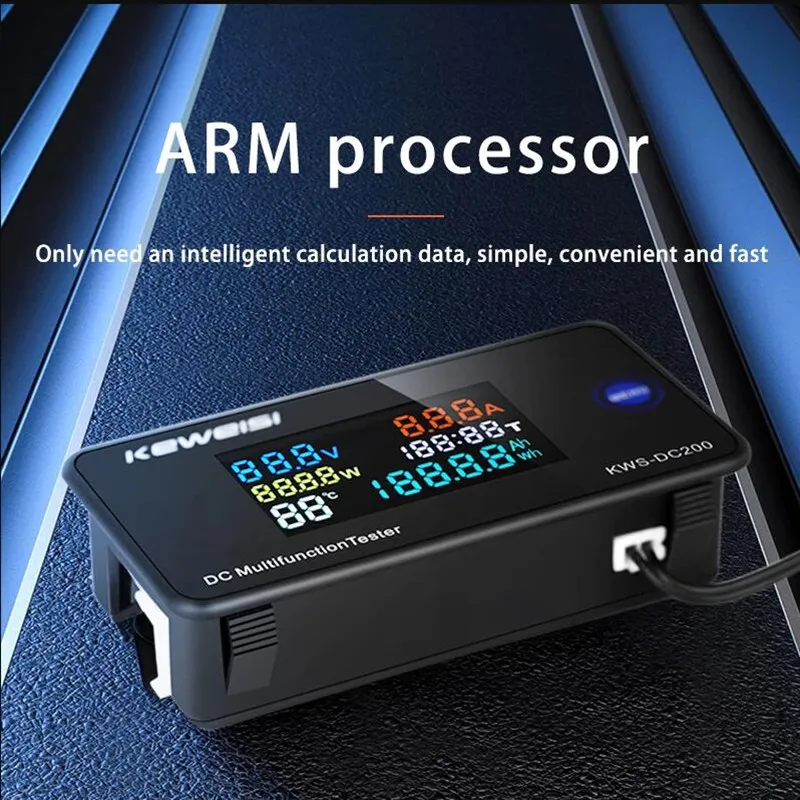 KWS-DC-200 voltímetro Digital amperímetro DC 0-200V KWS medidor de energía LED Color DC vatímetro eléctrico con función de reinicio 0-100A - imagen 4