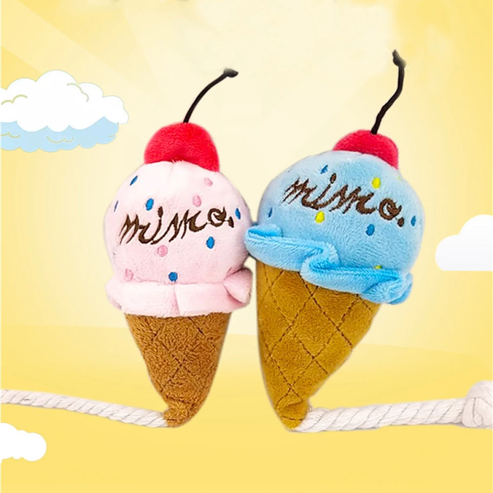 Juguetes de hueso chirriante de felpa para perros, resistentes a las mordeduras, juguete de entrenamiento para cachorros, helado suave, suministros para mascotas, 1 unidad - imagen 3