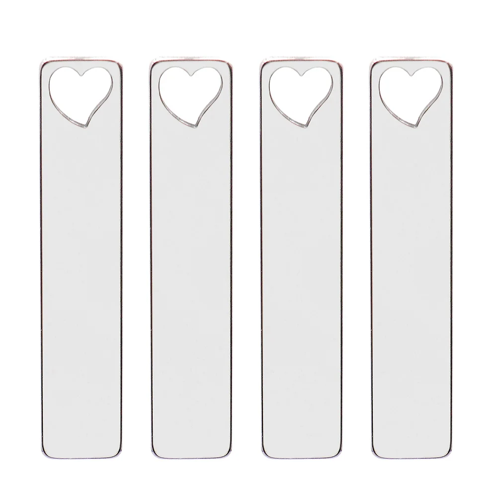 Collar de acero inoxidable con etiqueta rectangular en blanco para perro, colgante conmemorativo, joyería, 100 piezas