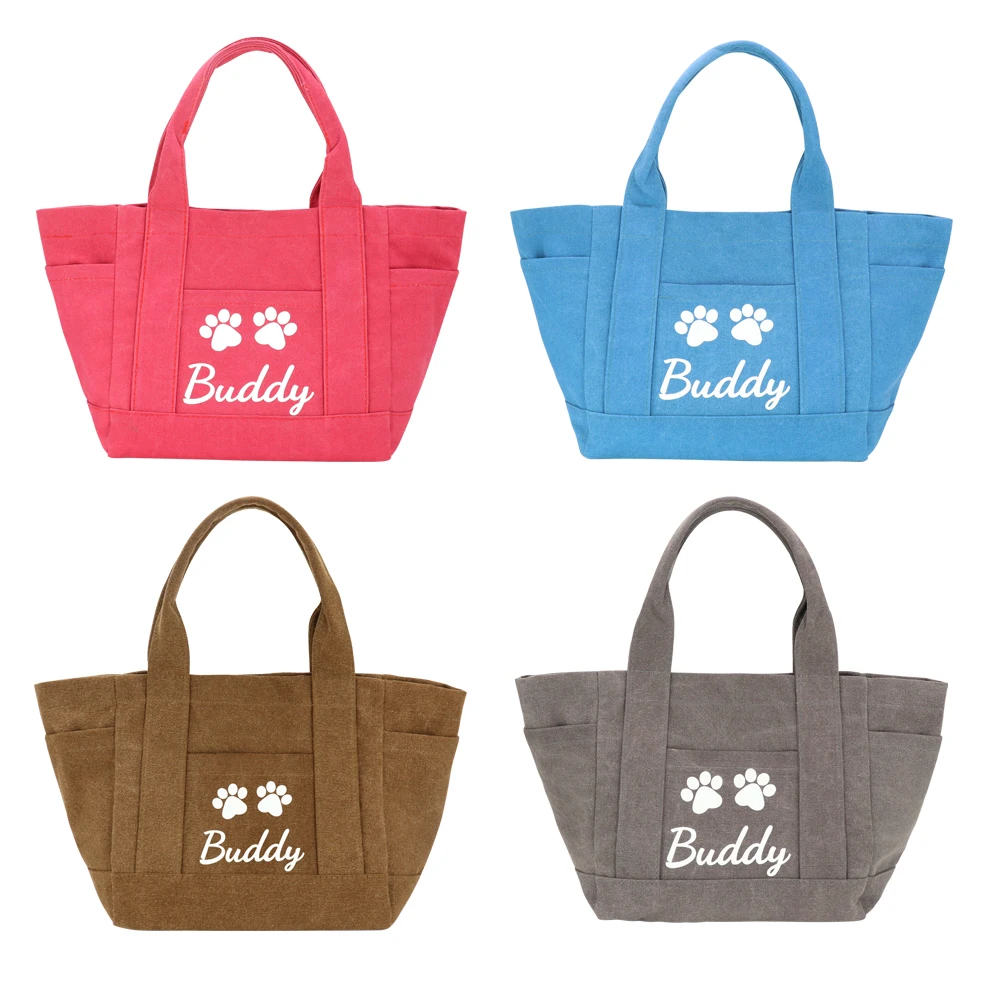 Bolsa de viaje personalizada para mascotas, bolso de mano portátil para juguetes de mascotas, correa para botella, estampado gratis, perros y gatos - imagen 2