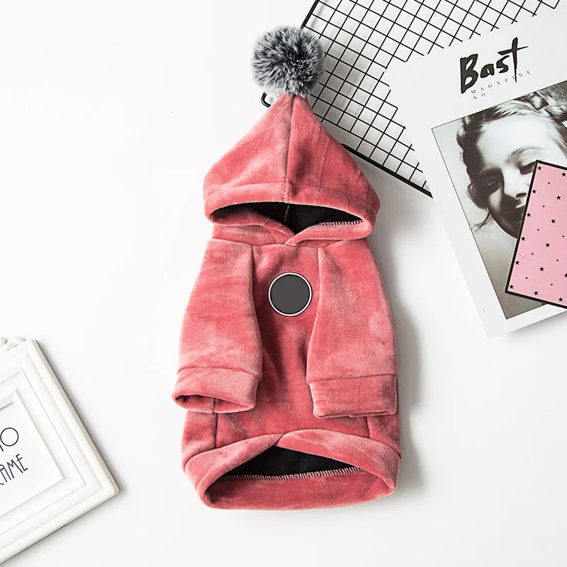 Abrigo con capucha cálido de invierno para perros y gatos, ropa suave para mascotas, jerseys para perros pequeños, gatos, Yorkshire, Chihuahua, ropa para mascotas, manteau chien - imagen 3