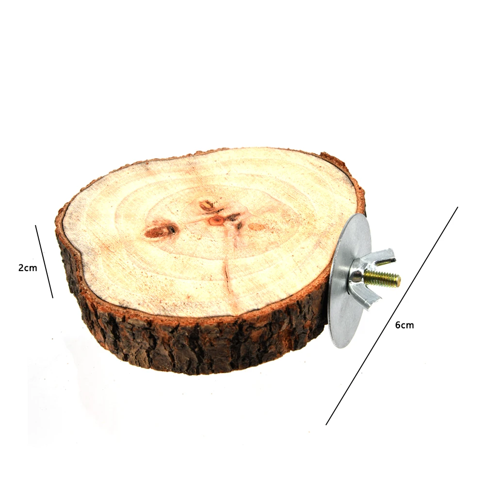 Soporte redondo de madera para pájaros, plataforma colgante, juguete para pájaros, ardilla, loro - imagen 2