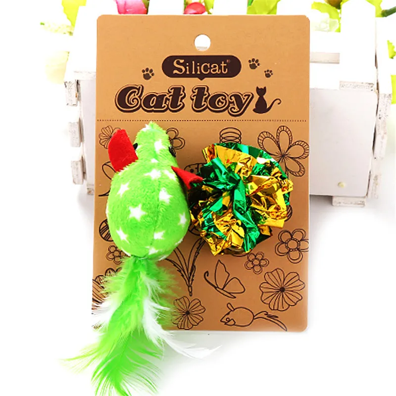 Juguete de ratón interactivo para gato, juego de tarjetas de papel de hierba gatera, suministros para gato, juguete de peluche, Color arcoíris, resistente a mordeduras y arañazos - imagen 4
