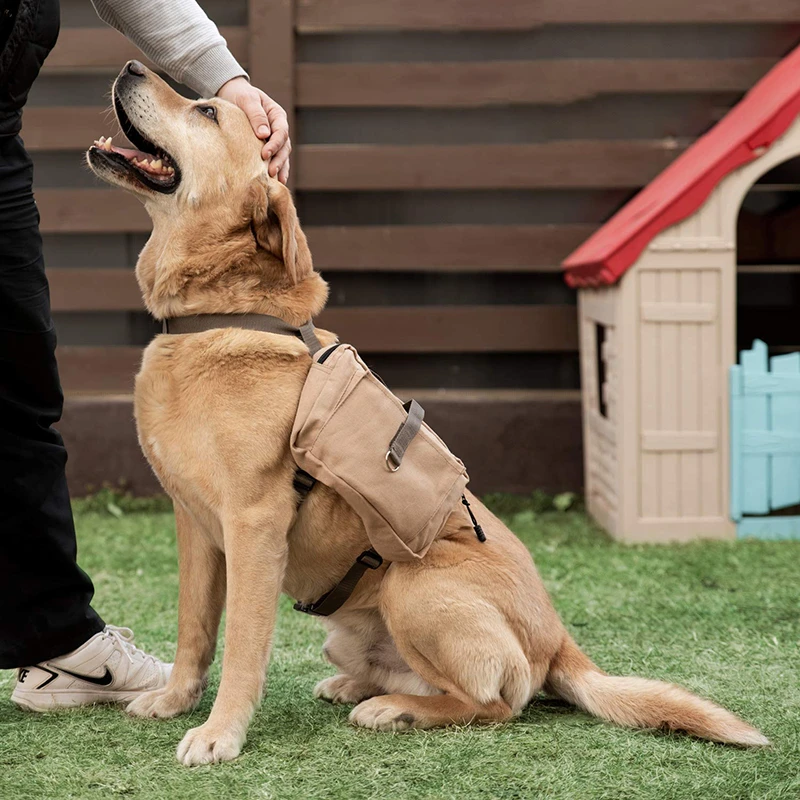 Benepaw-mochila Canva de algodón para perro grande, bolsa de sillín ajustable, ligera, de calidad, para senderismo, viaje, Camping y entrenamiento de mascotas - imagen 2
