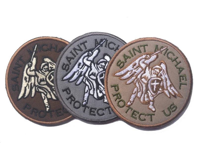 Parche bordado de protección de San Miguel Ángel guardián, insignia de brazalete, parches decorativos tácticos militares, apliques de costura - imagen 2
