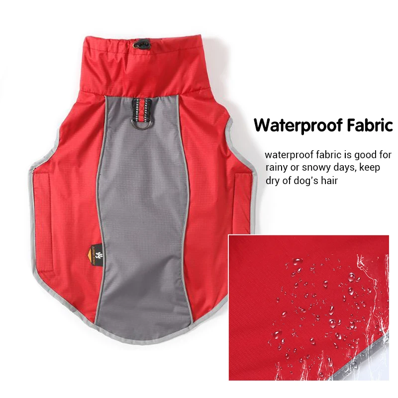 Chaqueta para perros al aire libre, ropa impermeable reflectante para perros, abrigo para perros con forro polar para invierno/primavera, chaqueta de lluvia duradera para mascotas, Poncho de entrenamiento - imagen 4