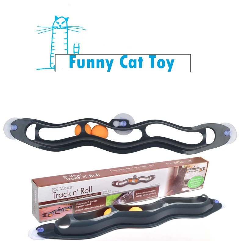 Bola de pista interactiva para gato, juguete práctico con ventosa para ventana, accesorios para mascotas - imagen 3