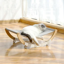 Hamaca columpio en madera desmontable para gatos y perros de interior