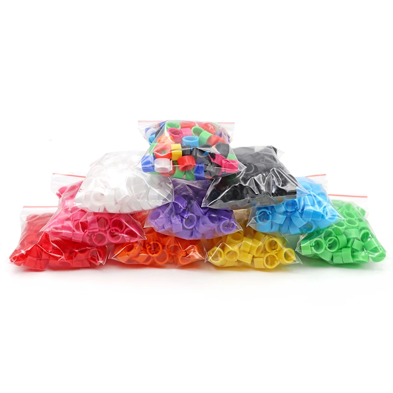Anillos de plástico para pies de palomas y codorniz, suministros para aves pequeñas, 10 colores, piezas, 100 - imagen 2