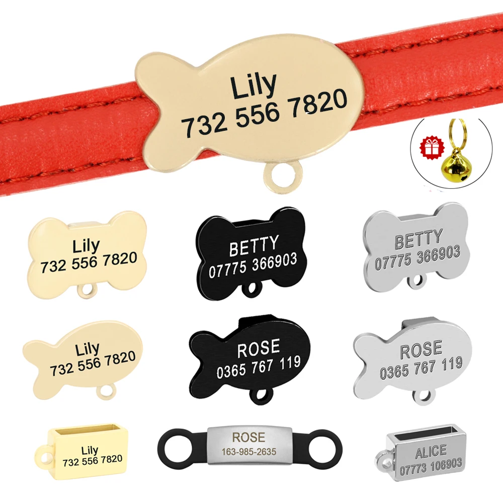 Placa identificativa con campana para collar de perro y gato