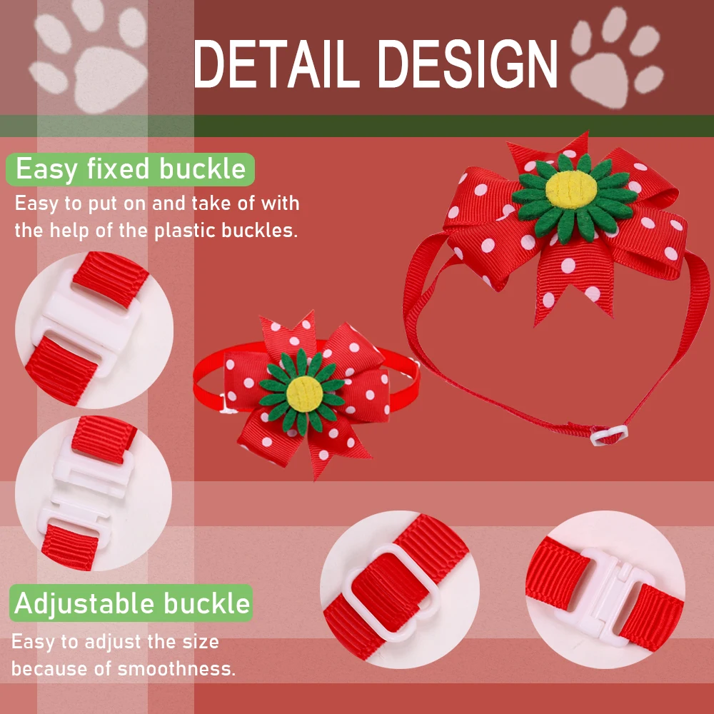 Pajarita de girasol para mascotas, accesorios para cachorros, 50 unidades - imagen 4