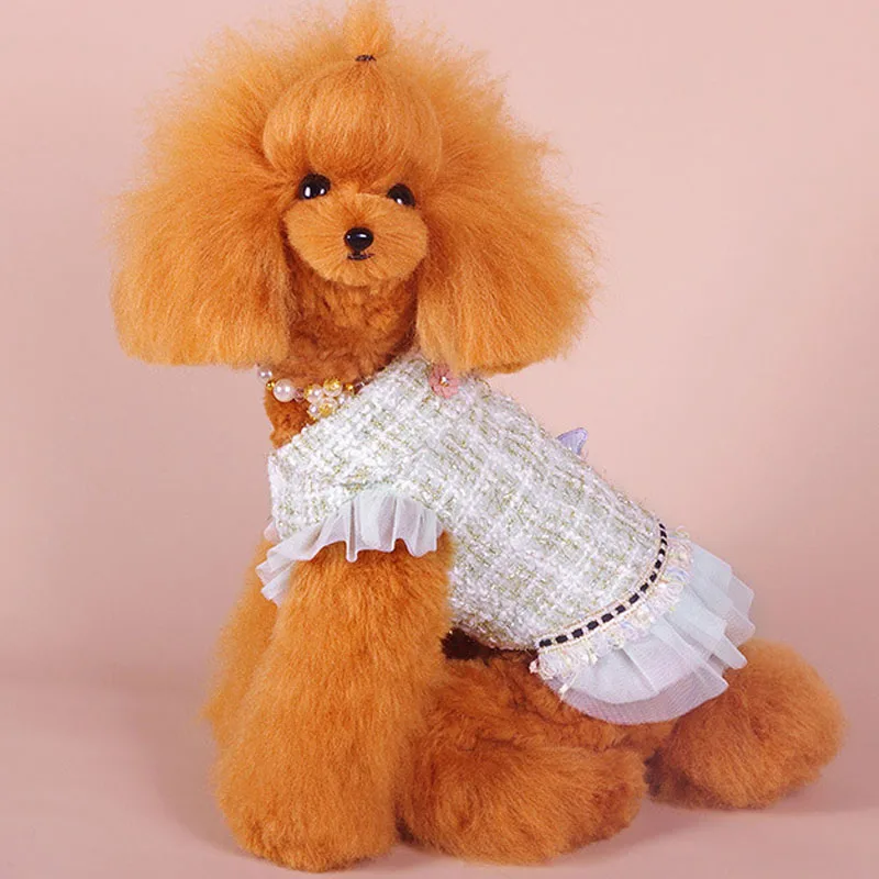 Ropa de invierno para perro Noble, disfraz de manga corta con patrón de mariposa para perro, vestido de tul de princesa para niñas, abrigo, chaqueta de gatito, trajes XL - imagen 2