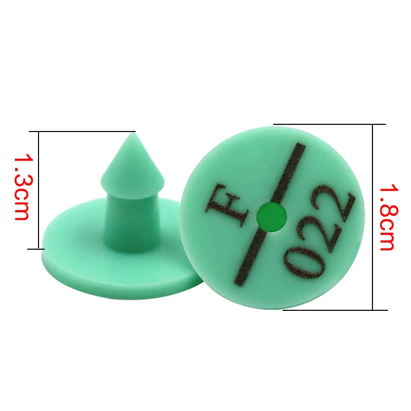 Pendientes de cabeza de cobre con etiqueta de oreja de conejo, oveja, cabra, cerdo, escritura láser, tarjeta de identificación de animales de granja, 4 colores, 100 piezas - imagen 4