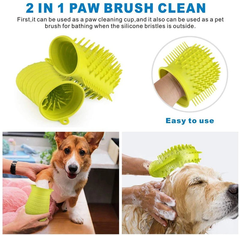Benepaw-limpiador de patas de perro 2 en 1, cepillo de ducha portátil de silicona suave, lavadora de pies para mascotas, taza de limpieza efectiva, masaje para cachorros y gatos - imagen 2
