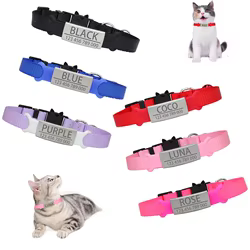 Collar identificativo para gato con placa de seguridad – Cierre separable