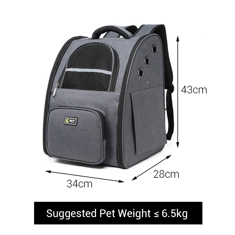 Mochila portátil transpirable para mascotas, bolsa de viaje para gatos grandes, perros pequeños, bolso plegable para mascotas