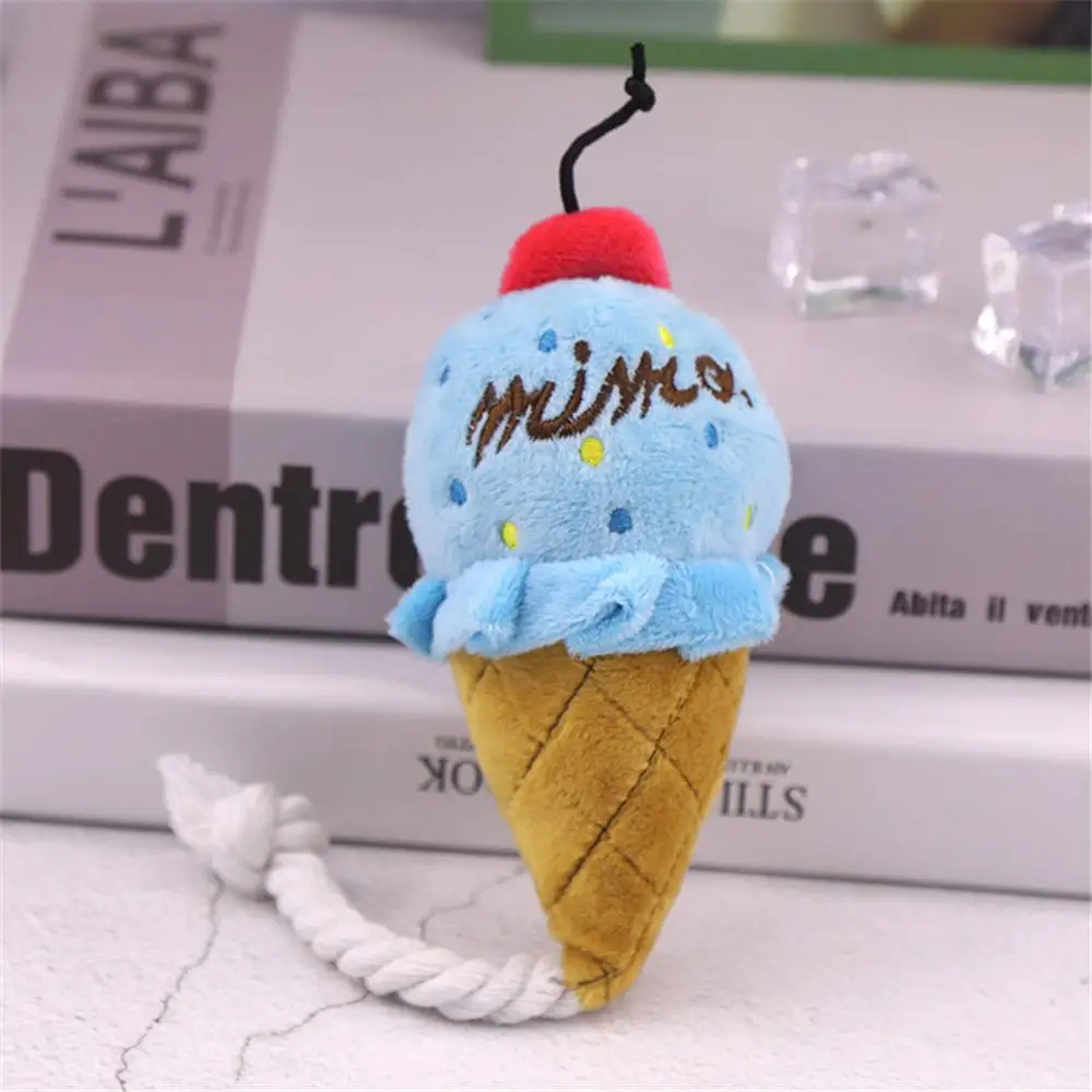 Juguetes de hueso chirriante de felpa para perros, resistentes a las mordeduras, juguete de entrenamiento para cachorros, helado suave, suministros para mascotas, 1 unidad - imagen 4