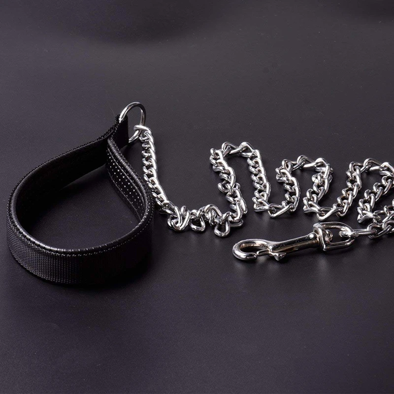 Benepaw-Correa de Metal para perros medianos y grandes, arnés de entrenamiento para mascotas, duradero, resistente, cómodo, con mango acolchado de cuero PU - imagen 4