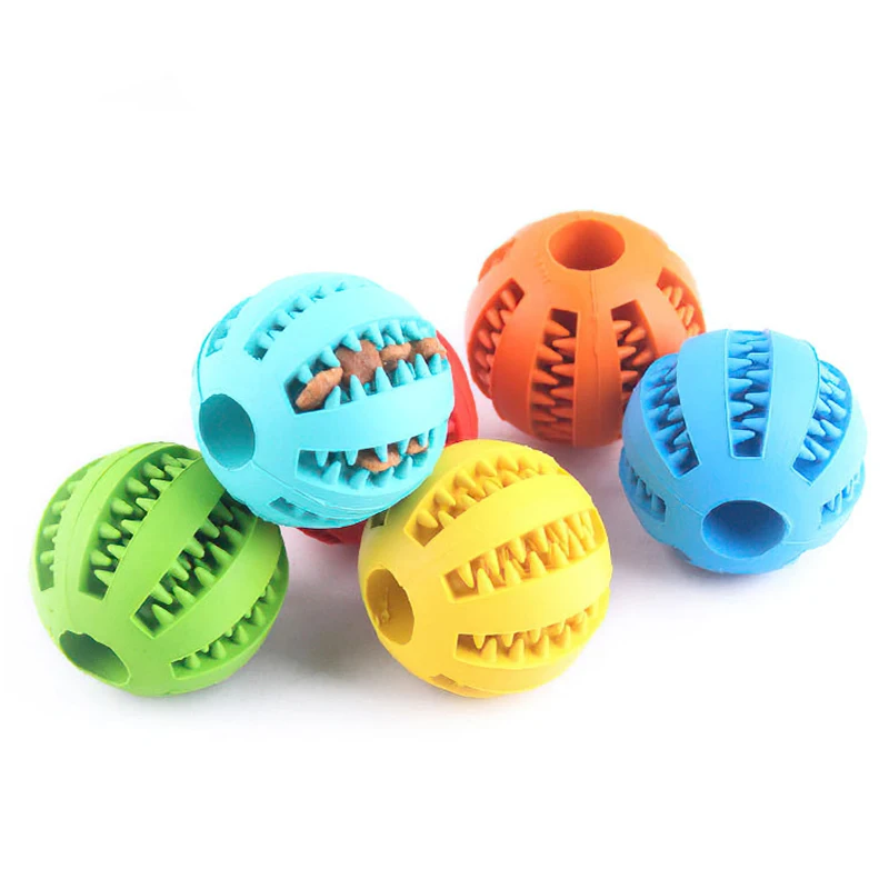 Juguete interactivo para perros y mascotas, Bola de goma Natural de 7cm para perros, bolas para fugas, bolas de limpieza dental para perros y gatos, juguetes para masticar, accesorios para perros - imagen 5