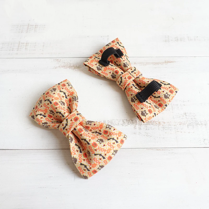Pajarita con dibujos de murciélagos para perro, accesorio para Collar de Mascota, suministros para mascotas, herramientas de aseo para perros, pajarita Ornamental desmontable para Halloween - imagen 3