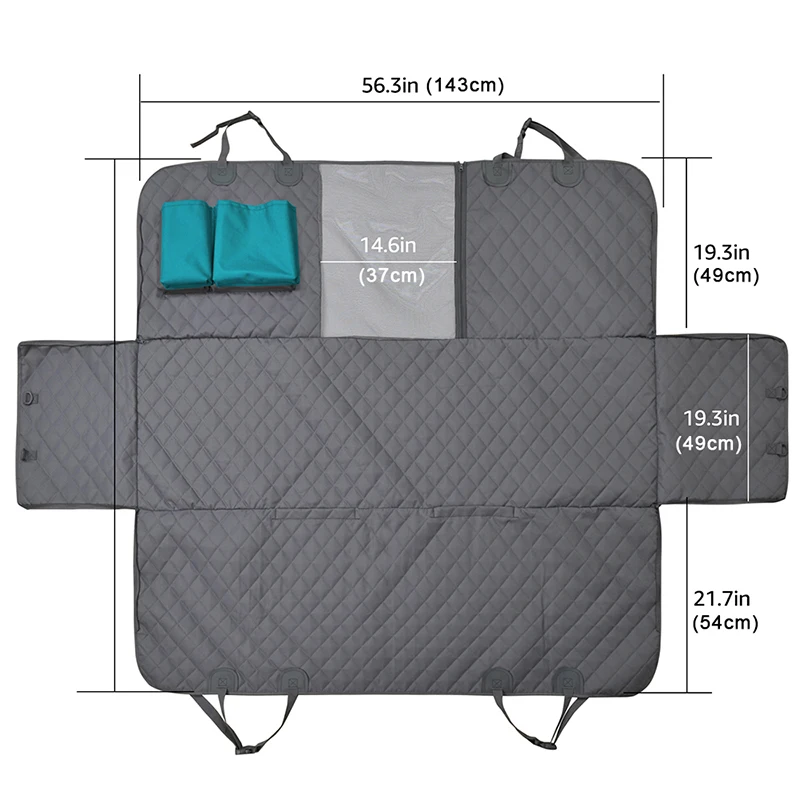 Funda impermeable para asiento de coche, accesorio de viaje, malla con bolsillo y cremallera - imagen 3