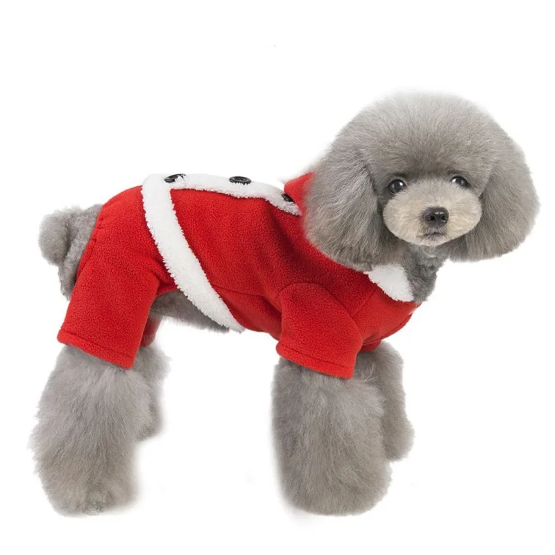 Ropa de Navidad para mascotas, disfraz de Papá Noel para perros, cachorro, gato, abrigo, chaqueta, traje de pareja, ropa cálida para perros y gatos, Invierno - imagen 3