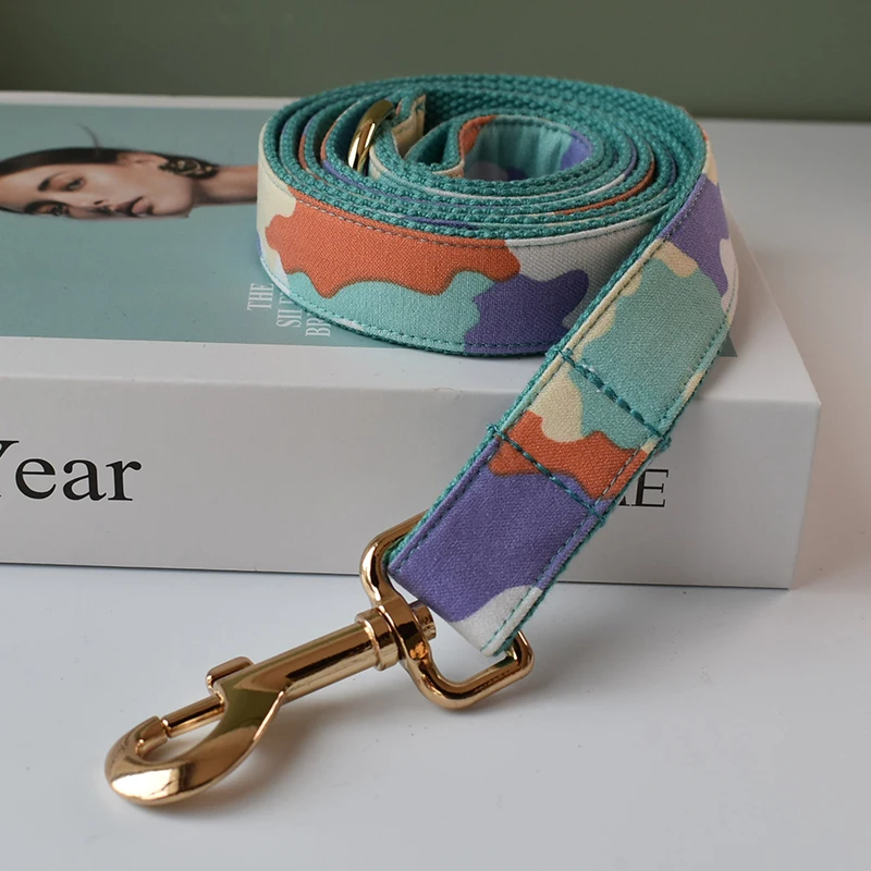 Correa personalizada para perros medianos y grandes, Collar para mascotas con pajarita, hebillas de Metal ajustables, camuflaje 02 - imagen 3