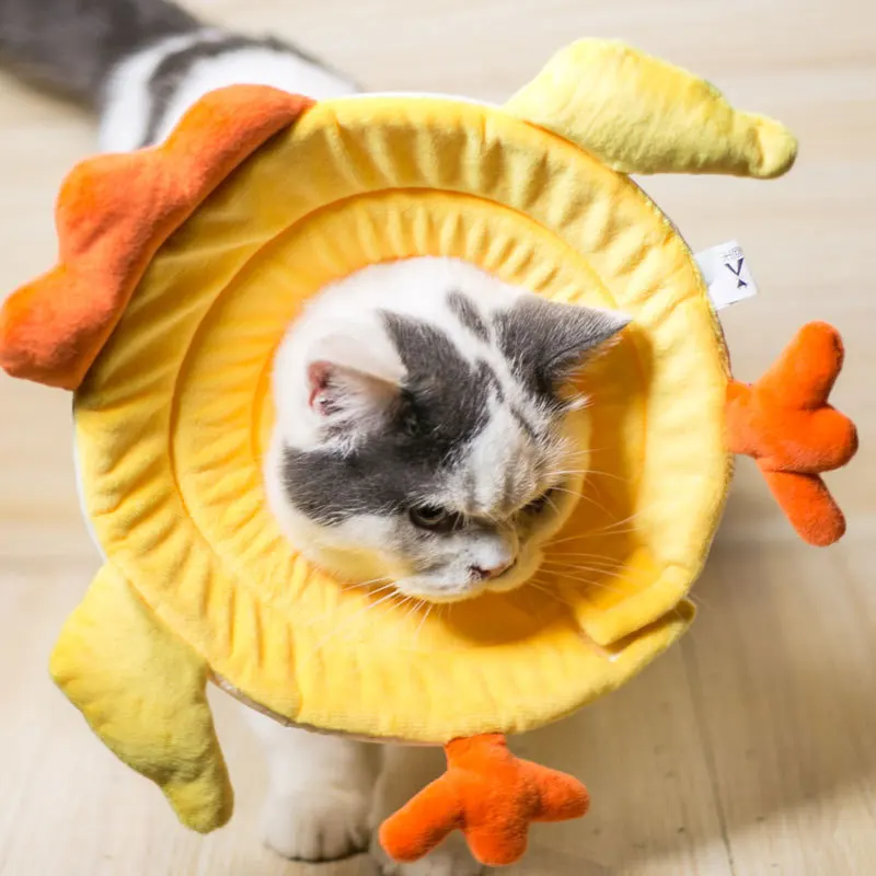 Collar eléctrico con forma de pollo para mascotas, cono suave y ajustable para la recuperación de heridas, cono inteligente para prevenir mordeduras, lindo, gato y perro - imagen 2