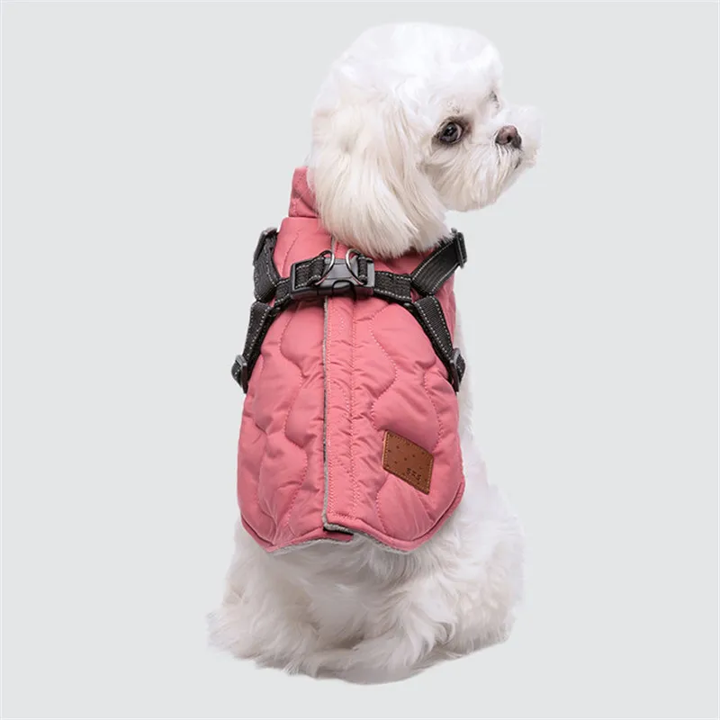 Abrigo para perro pequeño con arnés y forro polar - imagen 4