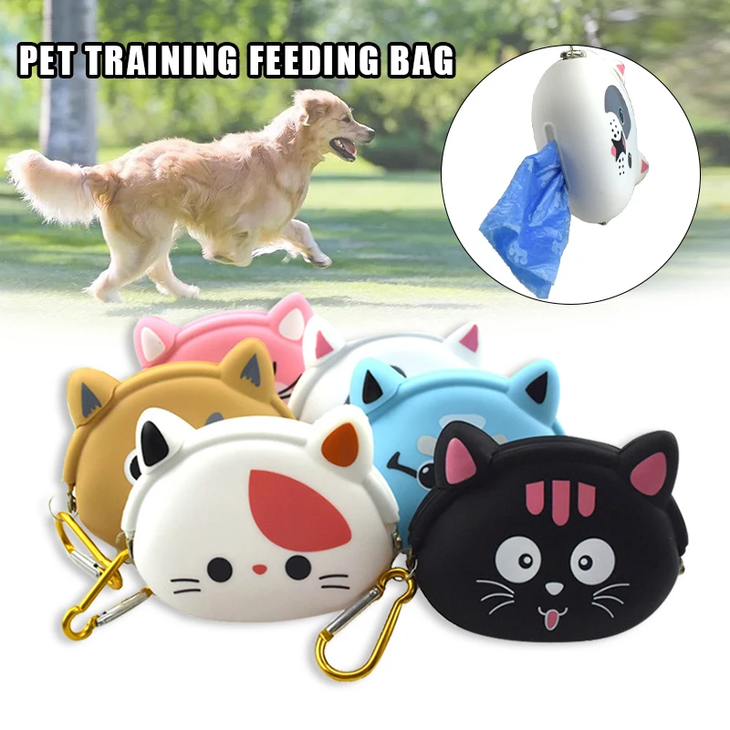 Bolsa de silicona para golosinas para perros al aire libre, paquete de alimentación para la cintura, bolsillo para cachorros, bolsa para aperitivos, suministros de entrenamiento para mascotas - imagen 2