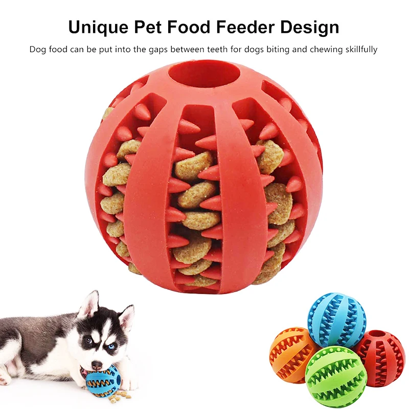 Juguete interactivo para perros y mascotas, Bola de goma Natural de 7cm para perros, bolas para fugas, bolas de limpieza dental para perros y gatos, juguetes para masticar, accesorios para perros - imagen 3