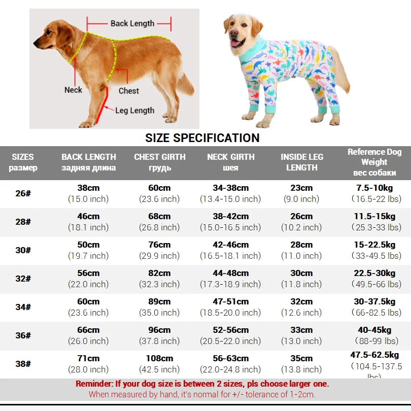 Pijama para perros medianos – traje de recuperación vientre cubierto - imagen 4