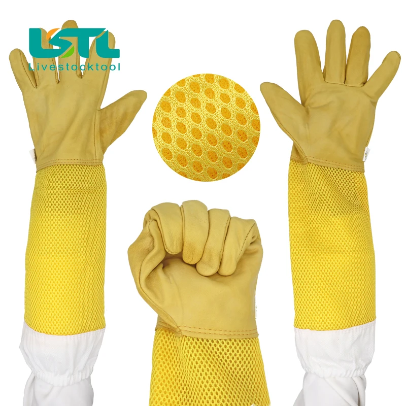 Guantes de piel de oveja para apicultura profesional, antipicaduras de abejas, herramientas de apicultura, 1 par - imagen 2