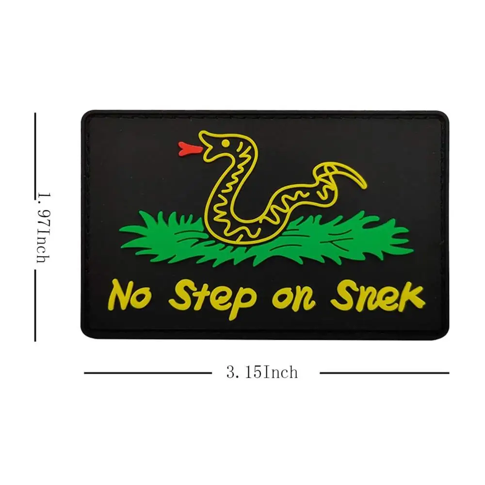 No Step on Snek bordado PVC parche brazalete insignia militar apliques de costura adorno parches decorativos tácticos - imagen 4