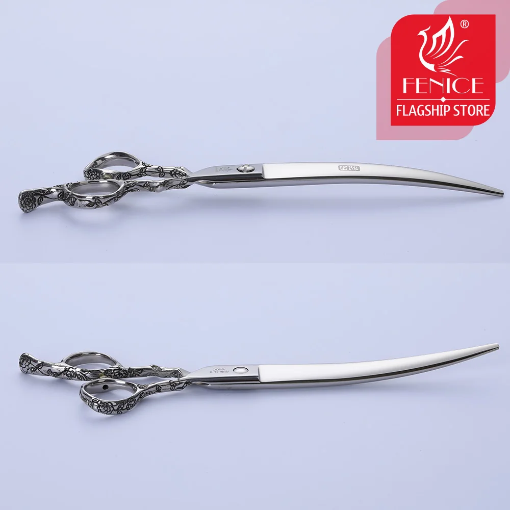 Fenice-tijeras de aseo para mascotas, mango de dragón curvo, para perros - imagen 5