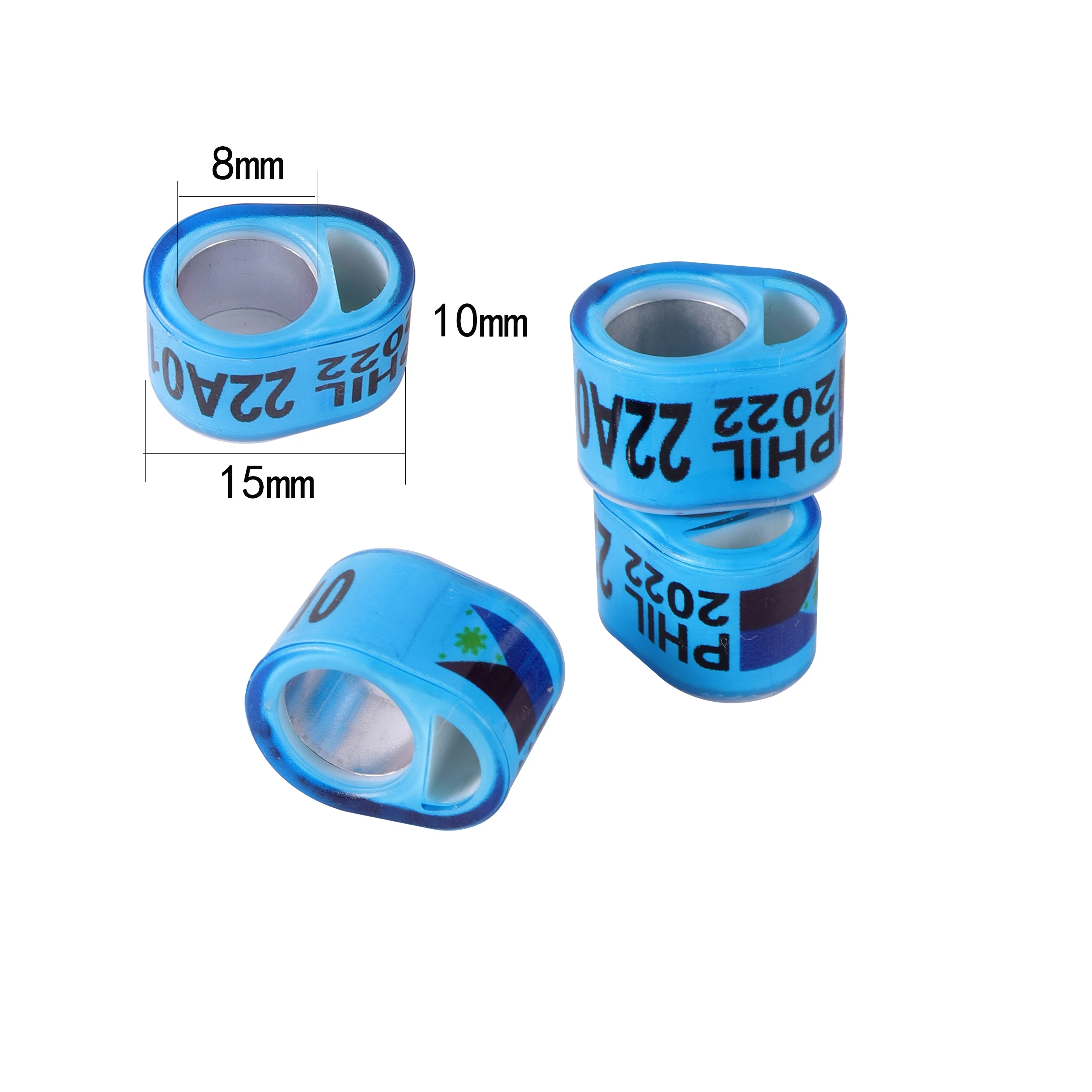 Anillo de pie de Paloma Multicolor para entrenamiento al aire libre, anillo de pájaro duradero de 8mm de calidad, para carreras de palomas, 10 piezas, 2022/2023 - imagen 2